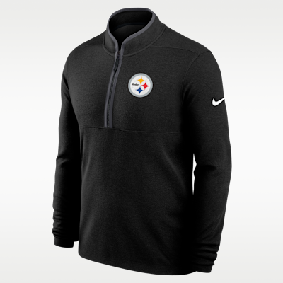 Pittsburgh Steelers Logo Victory Men's Nike Dri-FIT NFL 1/2-Zip Long-Sleeve Top