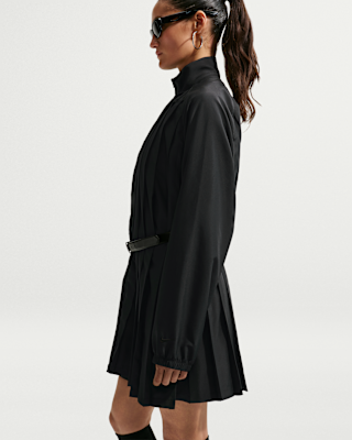 nike long sleeve mini dress Nike Sportswear Women's Oversized Long-Sleeve Pleated Mini Dress