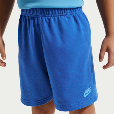 Conjunto de 2 piezas con shorts de French Terry holgados para niños talla pequeña Nike Sportswear In The Zone