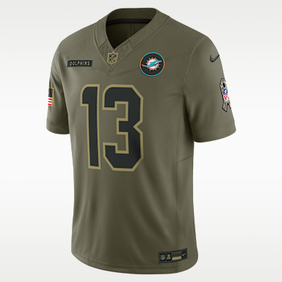 Jersey Nike Dri-FIT de la NFL Limited para hombre Dan Marino Miami Dolphins Salute to Service Retired