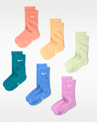 Unisex носки Nike Everyday Kids' Cushioned Crew Socks (6 Pairs)