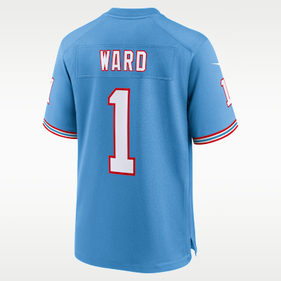 Jersey Nike de la NFL Game para hombre Cam Ward Tennessee Titans 2025 NFL Draft First Round Pick
