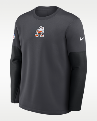 Мужская футболка Cleveland Browns Scripted To Win Sideline Coach Nike Therma-FIT NFL Long-Sleeve