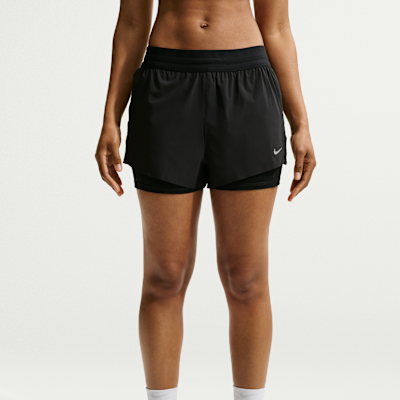 Nike Swift Dri-FIT Normal Belli 2'si 1 Arada Kadın Koşu Şortu görsel 2