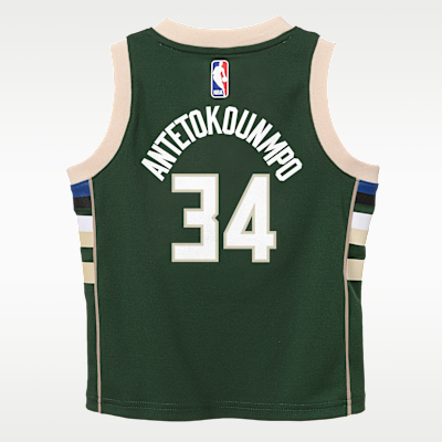 Jersey Nike NBA Swingman para niños pequeños (2T) Giannis Antetokounmpo Milwaukee Bucks Icon Edition