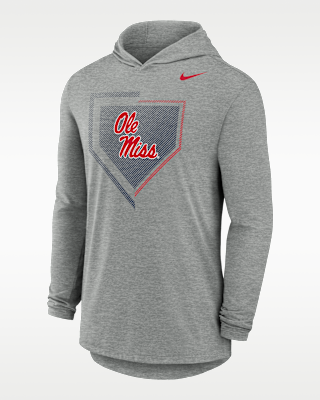 Мужская футболка Nike College (Ole Miss Rebels) Long-Sleeve Hooded Baseball