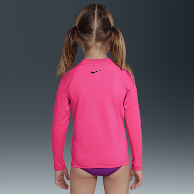 Playera de manga larga Nike Swim Hydroguard para niñas talla pequeña