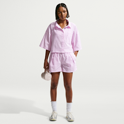 Nike Sportswear Chill Poplin Bol Kesimli Normal Belli Kadın Stripe Şort