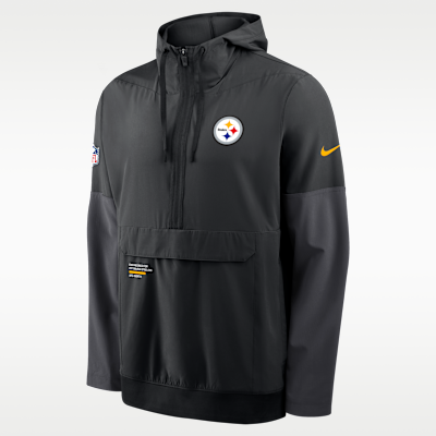 Chamarra Nike de la NFL de medio cierre con gorro para hombre Pittsburgh Steelers Well Rounded Anorak