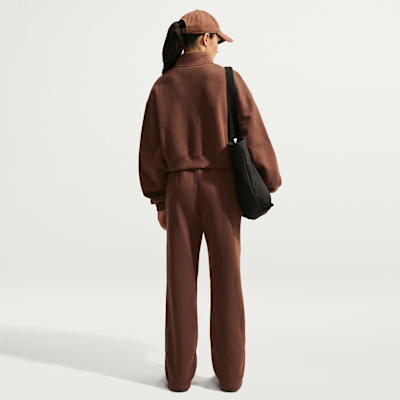 Nike Studio Fleece Orta Kalınlıkta Oversize Çeyrek Fermuarlı Crop Kadın Üstü görsel 5