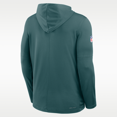 Philadelphia Eagles Pure Fury Sideline Men's Nike Dri-FIT NFL Long-Sleeve Hooded Top