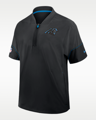 Мужская куртка Carolina Panthers Sideline Coach Nike NFL 1/2-Zip Short-Sleeve Hooded