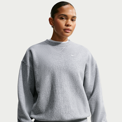 Nike Studio Kalın Fleece Kadın Oversize Crew Üst görsel 3