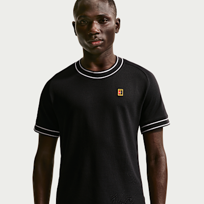 NikeCourt Heritage Kısa Kollu Erkek Tenis Üstü