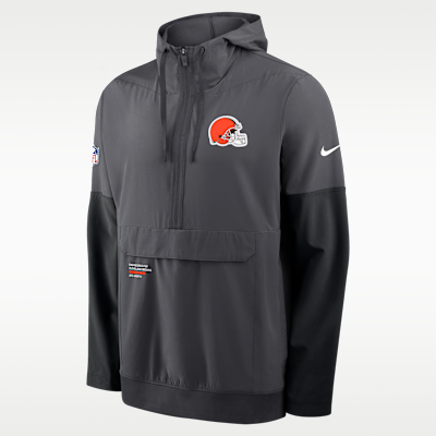 Cleveland Browns Well Rounded Anorak Men's Nike NFL 1/2-Zip Hooded Jacket