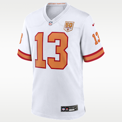 Jersey Nike de la NFL Game para hombre de Mike Evans de los Tampa Bay Buccaneers 50th Season