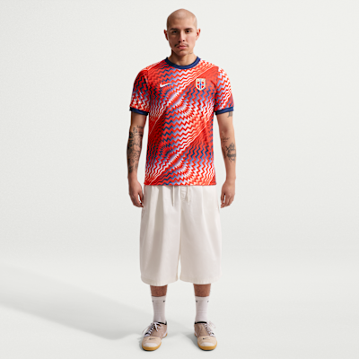 Nike Norveç Academy Pro Nike Dri-FIT Maç Öncesi Kısa Kollu Erkek Futbol Üstü görsel 4