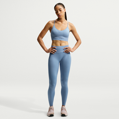 Nike Pro Seamless Hafif Destekli Pedli Kadın Spor Sütyeni görsel 4