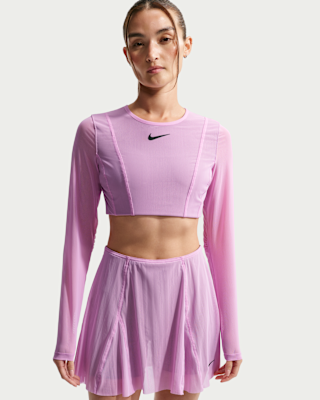 NikeCourt Slam Women's Long-Sleeve Cropped Tennis Top