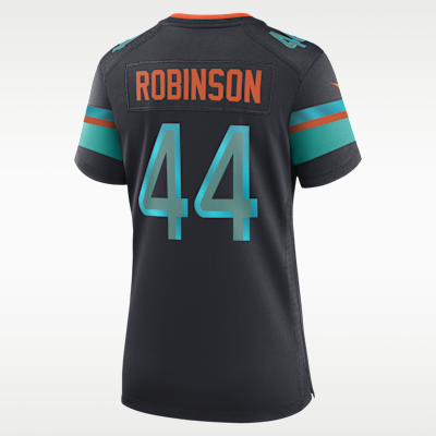 Jersey Nike de la NFL de partido para mujer Chop Robinson Miami Dolphins colección Rivalries