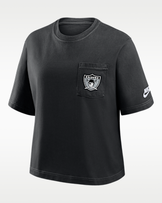 Женская футболка Las Vegas Raiders Rewind Pocket Boxy Nike NFL