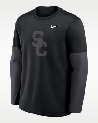 Мужская футболка USC Sideline Coach Nike Therma-FIT College Long-Sleeve
