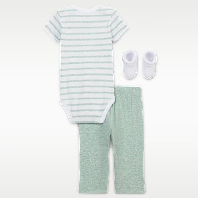 Nike Baby Bodysuit, Pants, and Terry Socks 3-Piece Set