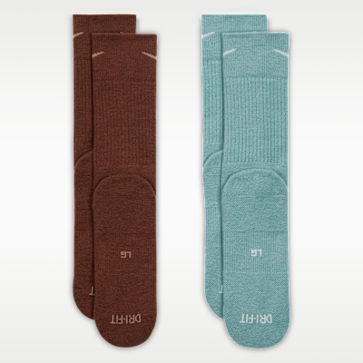 Nike Everyday Wool Cushioned Crew Socks (2 Pairs)