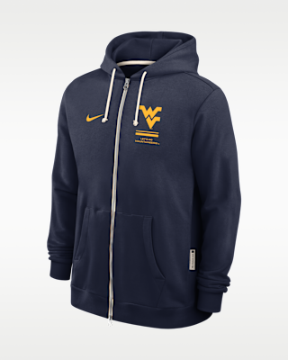 Мужское худи West Virginia Sideline Standard Issue Nike Dri-FIT College Full-Zip Hoodie