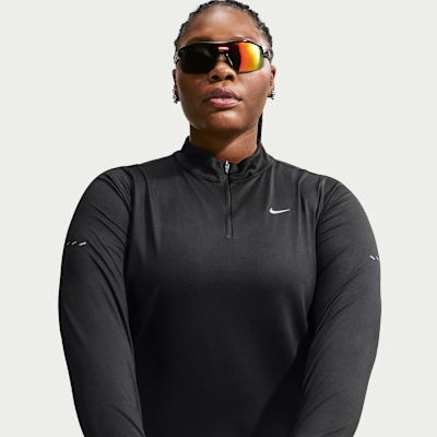 Nike Swift Dri-FIT UV Çeyrek Fermuarlı Kadın Koşu Üstü (Büyük Beden)