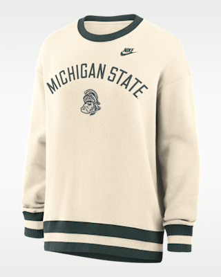 Женские Michigan State Legacy Nike College Oversized Pullover Crew