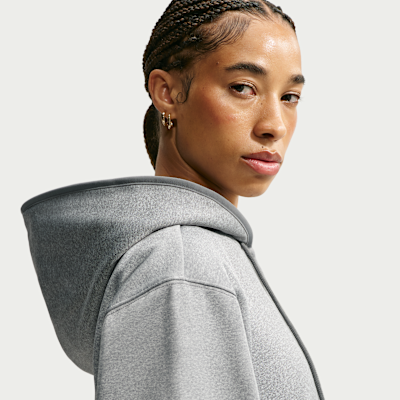 Nike Studio Fleece Sport Therma-FIT Tam Fermuarlı Kadın Kapüşonlu Üstü görsel 6