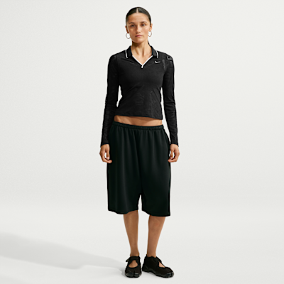 Nike Sportswear Chill Knit Sıkı Kesimli Mod-Crop Uzun Kollu Lace Kadın Üstü görsel 4