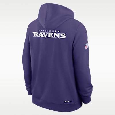 Sudadera con gorro sin cierre Nike Dri-FIT de la NFL para hombre Baltimore Ravens Initial Home Sideline