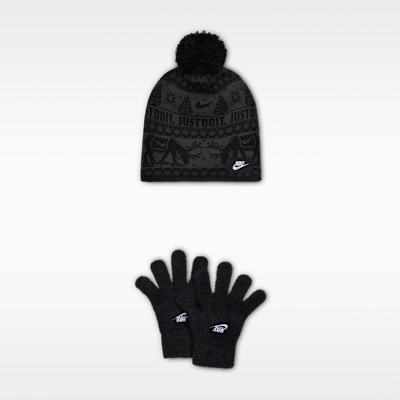 Nike Big Kids' Fairisle Peak Beanie 2-Piece Set
