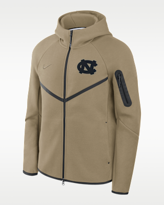 Мужская куртка North Carolina Tech Fleece Windrunner Jordan Brand College Full-Zip Hooded для бега