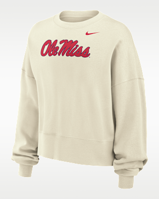 Женский свитшот Ole Miss Rebels Phoenix Fleece Nike Football Crew-Neck для футбола