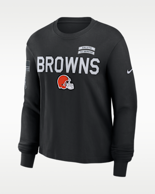 Женская футболка Cleveland Browns Salute to Service Sideline Nike Dri-FIT NFL Long-Sleeve