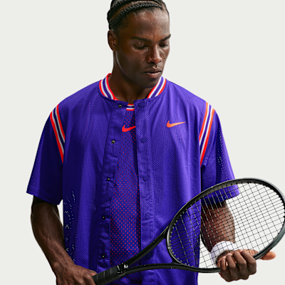 NikeCourt Slam Dri-FIT Düğmeli Erkek Tenis Üstü
