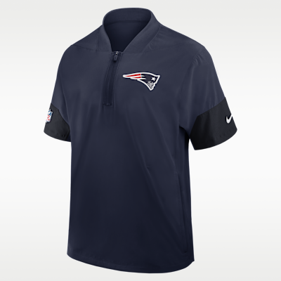 New England Patriots Sideline Coach Men's Nike NFL 1/2-Zip Short-Sleeve Jacket