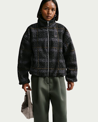 Женская куртка Nike Sportswear Oversized Plaid High-Pile Fleece