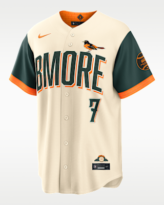 Мужские джерси Jackson Holliday Baltimore Orioles City Connect Nike MLB Stadium Jersey