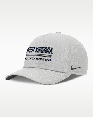 Мужские  West Virginia Sideline Practice Rise Nike Dri-FIT College Adjustable Hat