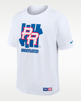 Мужская футболка Puerto Rico National Baseball Team 2026 World Baseball Classic Complex Undefeated Nike