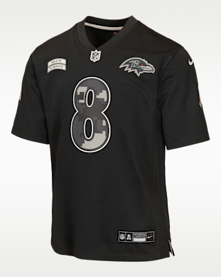 Детские джерси Lamar Jackson Baltimore Ravens Salute to Service Big Kids' Nike NFL Game Jersey