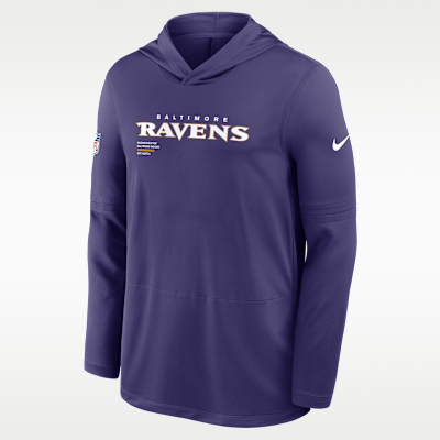 Baltimore Ravens Pure Fury Sideline Men's Nike Dri-FIT NFL Long-Sleeve Hooded Top