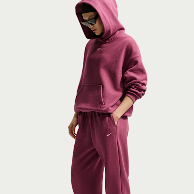 Nike Studio Fleece Orta Kalınlıkta Yüksek Belli Oversize Dar Paça Kadın Eşofman Altı görsel 4