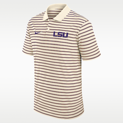 Polo universitario Nike Dri-FIT para hombre LSU Striped