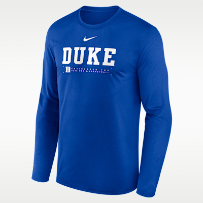 Duke Courtside Basketball Shootaround Legend Men's Nike Dri-FIT College Long-Sleeve T-Shirt