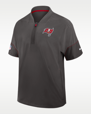 Мужская куртка Tampa Bay Buccaneers Sideline Coach Nike NFL 1/2-Zip Short-Sleeve Hooded